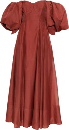 Aje Abito da sera Jardin con maniche a palloncino - Marrone