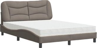 vidaXL Vidaxl - Cama Con Colch&oacute;n Tela Gris Taupe 120x200 Cm