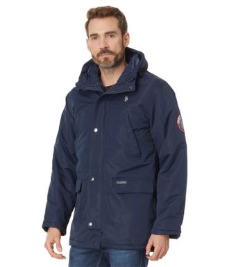 U.S.Polo Association U. S. Polo Assn. Snorkel Parka Jacket Mens Navy Hooded Full Zip FROG688