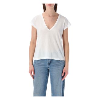 James Perse T-Shirts, female, White, Size: L High Gauge Deep V Tee