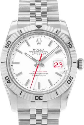 Rolex Pre-owned Rolex Datejust Automatic Chronometer White Dial Mens Watch 116264 WSJ