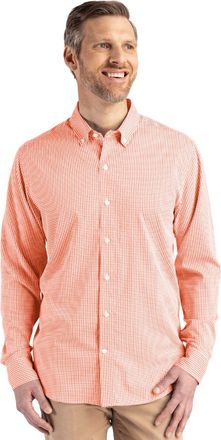 Cutter & Buck Skyline Epic Confidence Gingham Mens Big & Tall Long Sleeve Dress Shirt