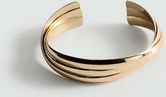 Mango Bracciale rigido rilievo oro - Donna - Taglia unica - MANGO