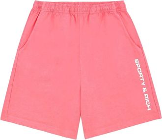 Sporty & Rich Logo Gym Shorts - Dames - Bermuda - Roze - XS - Katoen - Korte Broeken