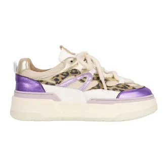 DWRS Dwrs, Schoenen, Dames, Veelkleurig, 39 EU, Leer, Walton Leopard Sneakers