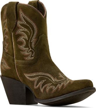 Ariat Chandler X Toe Western Boot in Soft Olive Suede at Nordstrom, Size 6.5