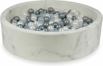 OEM Piscina Seca 110x30 M&aacute;rmol Con 400 Bolas: Perla, Transparente, Plata