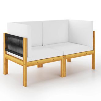 vidaXL Panchina Da Giardino A 2 Posti Con Cuscini In Legno Di Acacia - Vidaxl
