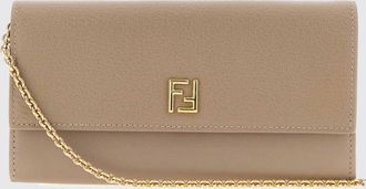 Fendi Wallet on Chain in pelle di vitello con monogramma FF e tracolla a catena
