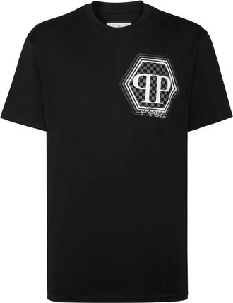 Philipp Plein T-Shirt Ronde Hals Hexagon - Heren - T-shirts - Zwart - S - Katoen - Tops