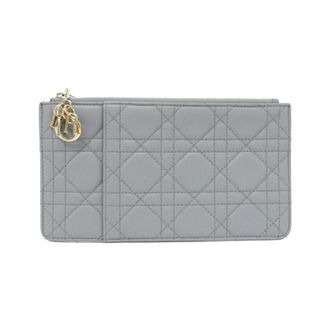 Dior Gray Leather Pouch (Pre-Owned)
