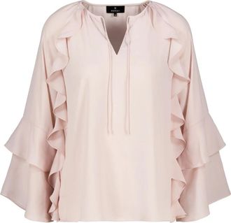 Monari Chiffon Blouse met Ruches - Dames - Blouses - Roze - L - Chiffon - Overhemden