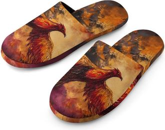 Generic Phoenixes Soaring Flame Sky Mens House Slippers Slip Indoor Slipper On Shoes Warm Outdoor