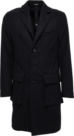 Officina36 Wollen Jas Slim Fit - Heren - Mantel - Blauw - L - Wol - Jassen