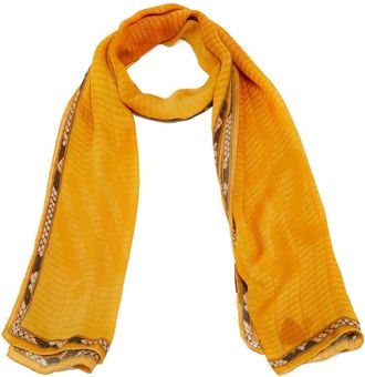 Roberto Cavalli Sjaal met logoprint - Geel