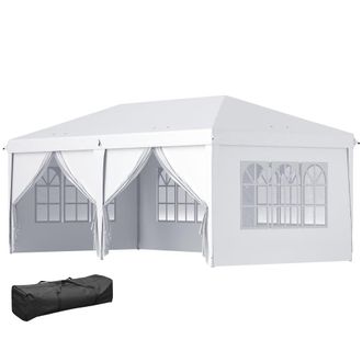 OUTSUNNY Carpa plegable 585x295x270 cm blanco