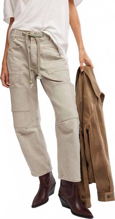 Free People Moxie Low Slung Pull On Barrel Jeans In Jetty