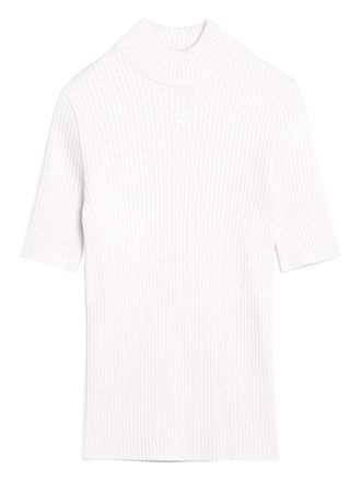 Courr&egrave;ges Ribbed Silk-Nylon Top With Mock Neck