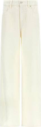 Brunello Cucinelli Off White Cotton Trousers