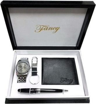 Trade Shop Trade Shop - Cofanetto Set Regalo Elegante Per Uomo Orologio Portafoglio Penna Portachiavi