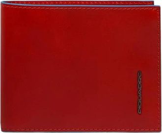 Piquadro Portemonnee met muntvak - Heren - Portefeuilles - Rood - ONE Size - Leer - Accessoires