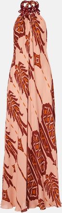 Johanna Ortiz Printed halterneck silk gown