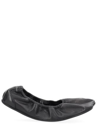 Maison Margiela Pointed Toe Gathered Leather Flats