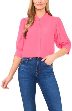 CeCe by Cynthia Steffe Puff Sleeve Button-Up Shirt in Raspberry Radiance at Nordstrom, Size Xx-Small
