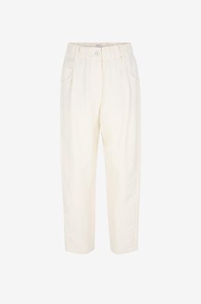 Brunello Cucinelli Karotte-Bundfaltenhose aus Viskose und Leinen