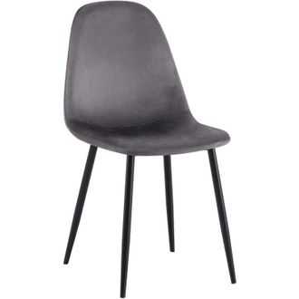 Clp Silla De Comedor Napier Gris Oscuro Terciopelo