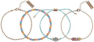 Hallmark 4pc Pastel Graduation Bracelet Set in Multicolored at Nordstrom, Size 7