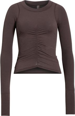 Free People FP Movement Tempo Ruched Long Sleeve T-Shirt in Chocolate at Nordstrom, Size X-Large Regular