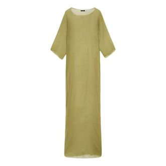 Cortana Zijden Pistache Lange Jurk - Dames - Maxi kleedjes - Groen - S - Chiffon - Kleedjes