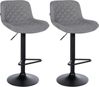 Clp 2er Set De Taburetes De Bar Kasson Gris Oscuro Tela