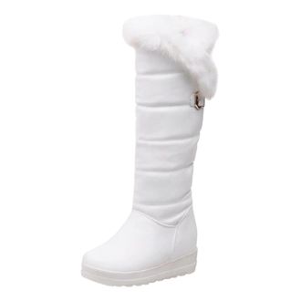 Generic Womens Snow Boots Fleece Lined Warm Knee High Booties Water-Resistant Sherpa Walking Sneakers Outdoor Anti-Slip Mid Calf Sports Casual Platform Shoes 