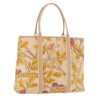 Loewe Pre-owned Canvas Tote Bag - Dames - Vintage Shopper - Beige - ONE Size - Leer - Vintage