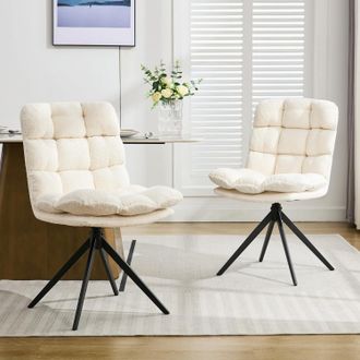 OEM Juego De Mesa Y Sillas De Comedor De 2 Piezas, Sillas De Cocina Giratorias Con Cojines Extra&iacute;bles, Sillas De Comedor Tapizadas Modernas Para Comedor, 