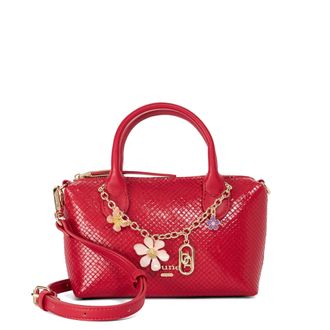 Dune London Womens Accessories Seviller - Reptile Effect Charm Tote - Red - One Size