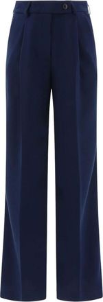F.it Wijde broek - Dames - Broeken - Blauw - Maat: L Poliester