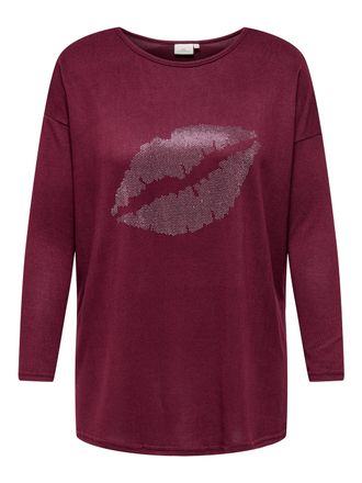 Only Carmakoma CARALBA LS LONG TOP JRS mit Glitzernieten