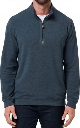 Travis Mathew Cloud 1/4 Zip Sweater In Heather Navy