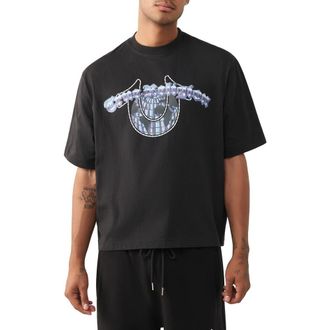 True Religion Chrome Logo Boxy Graphic T-Shirt in Jet Black at Nordstrom, Size Xxx-Large