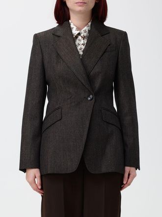 Max Mara Blazer doppiopetto in pura lana con collo a revers e tasche a patta