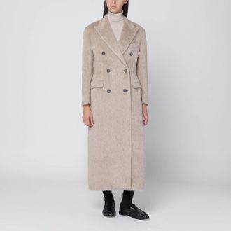 Tagliatore Beige Double Breasted Coat In Wool Blend