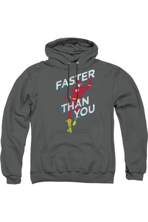 Gildan DC Comics Flash Faster Than You Adult Pull Over Hoodie / Hooded Sweatshirt