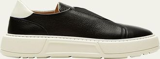 La Canadienne Veronica Leather Crisscross Slip-On Sneakers