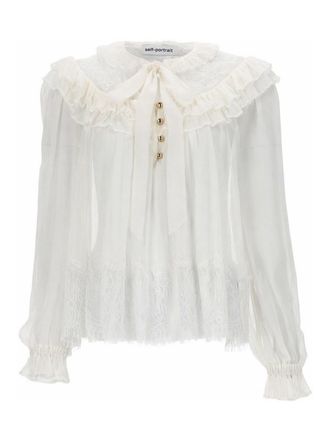 Self Portrait Georgette Blouse With Ruffles