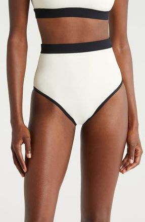 Bondi Born Jayde High Waist Bikini Bottoms in Pearl at Nordstrom Rack, Size Medium