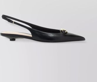 Valentino Garavani vlogo slingback with pointed toe and gold-tone hardware