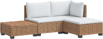 vidaXL 4 Uds. Conjunto De Lounge De Rat&aacute;n Con Cojines Gendt Gris Kubu Vidaxl